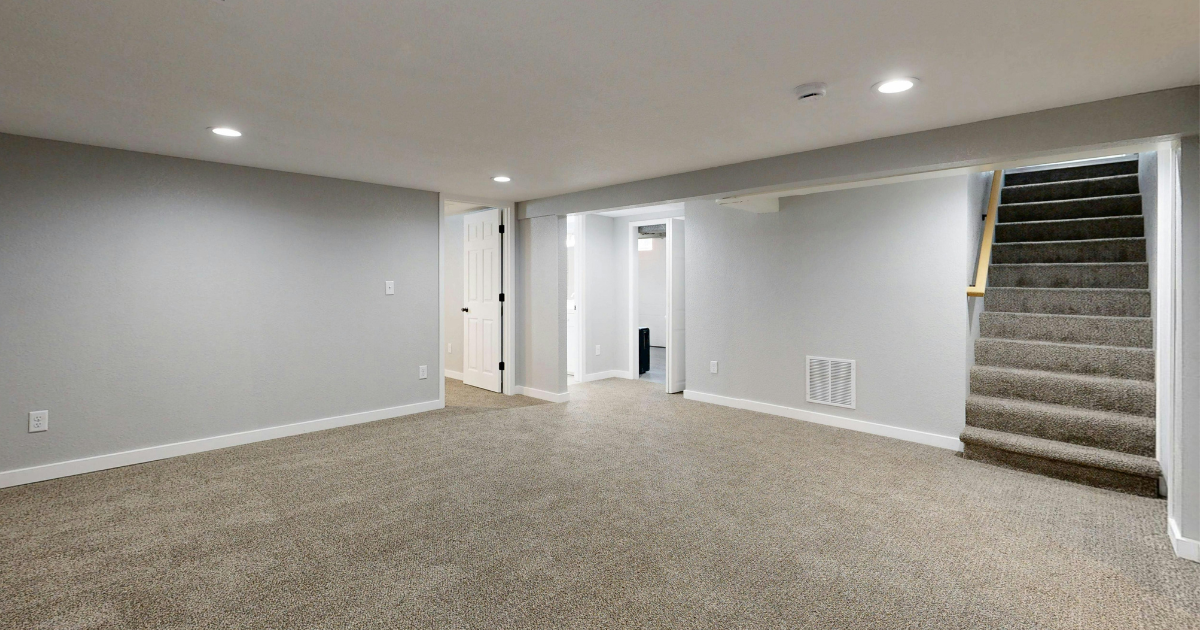 basement after a foundation repair and a remodeling process