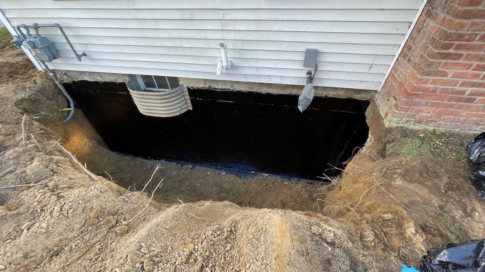 Foundation after being waterproofed by experts with years of experience