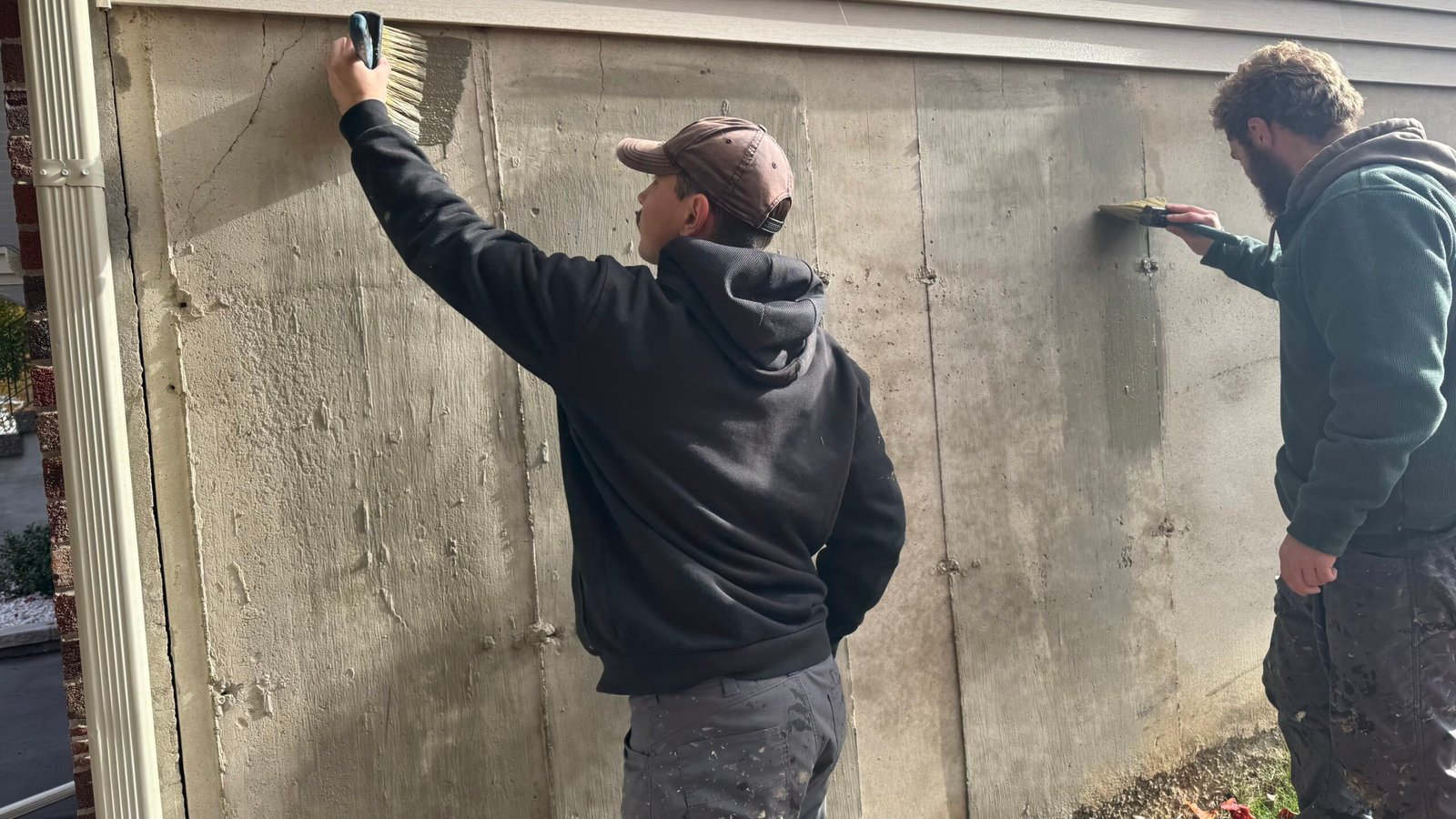 Basement foundation after being repaired by professionals