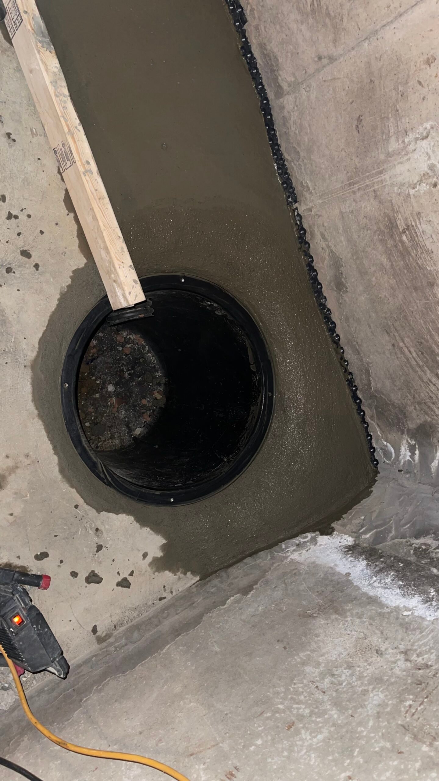 Sump Pump installation finished