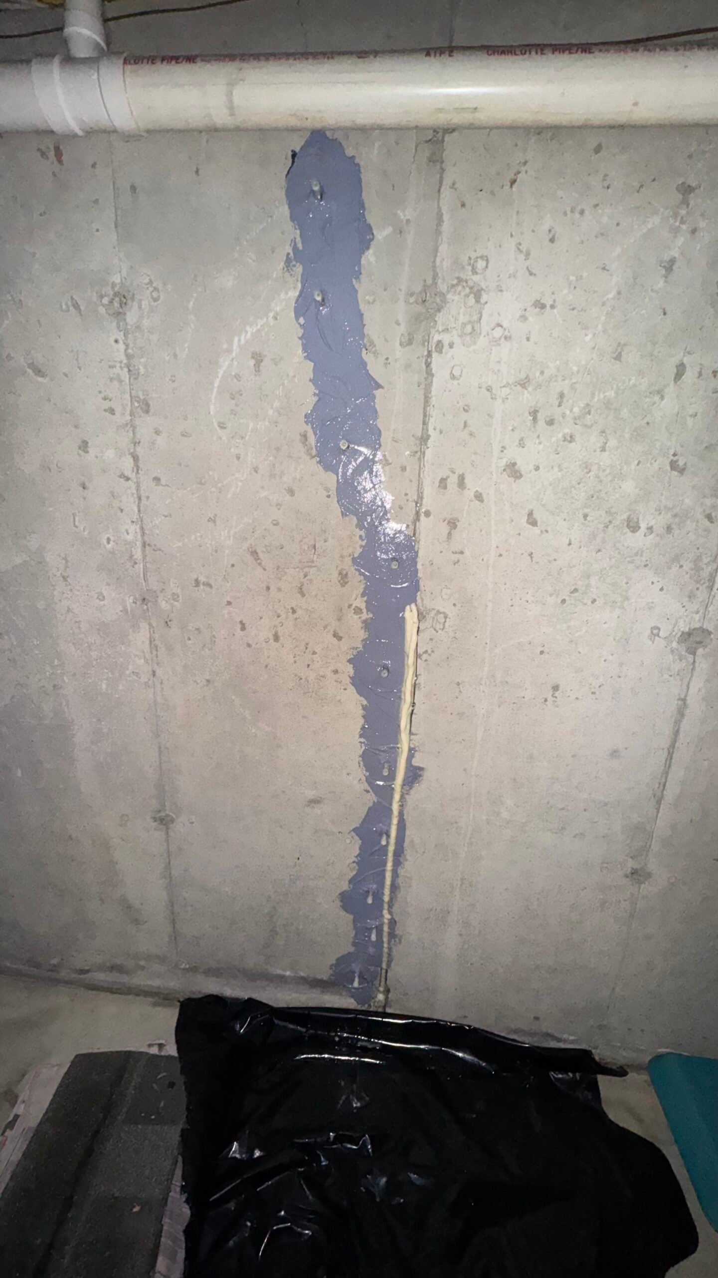 Foundation crack repaired