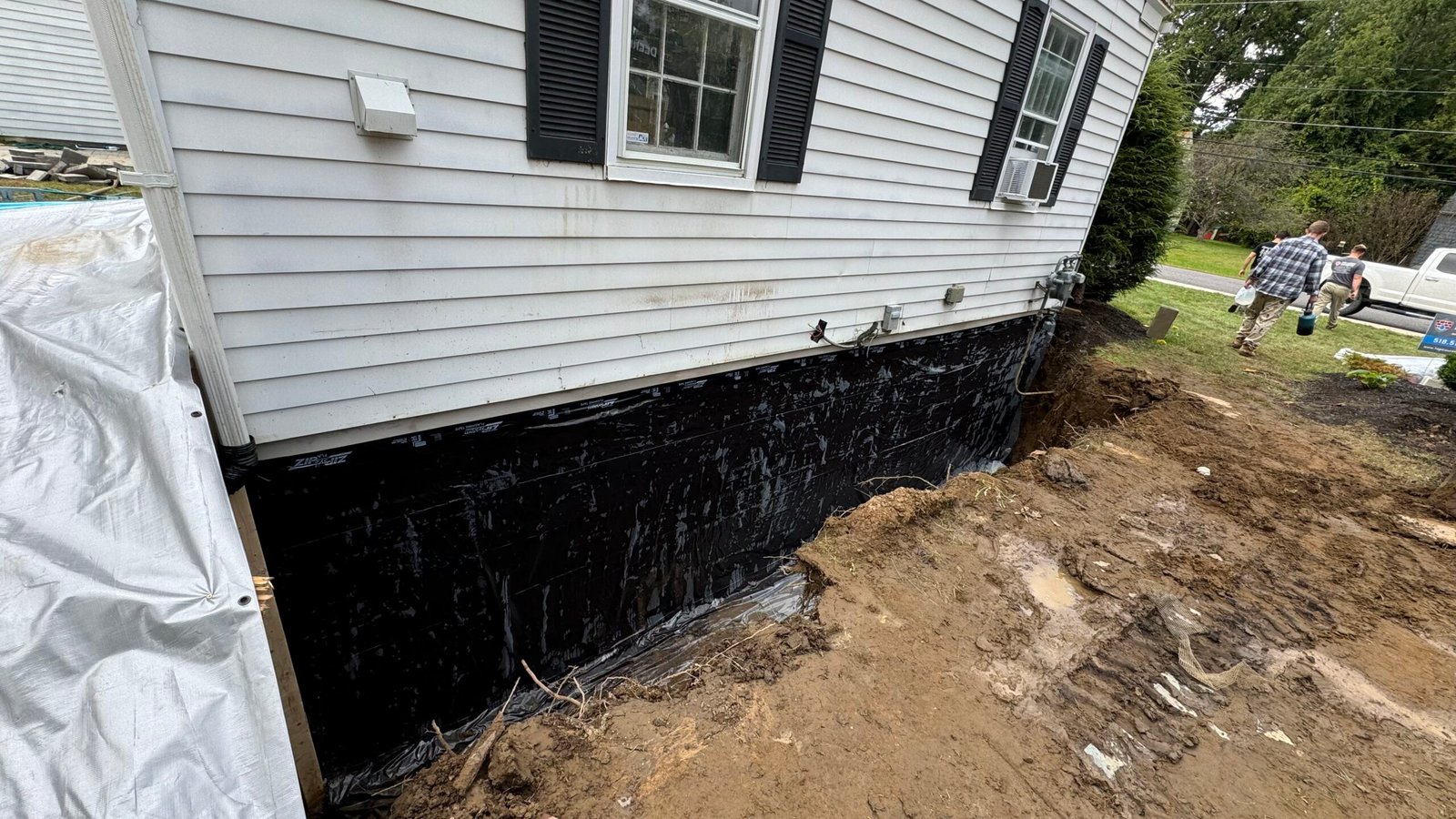 Basement Waterproofing completed by Top Course Masonry
