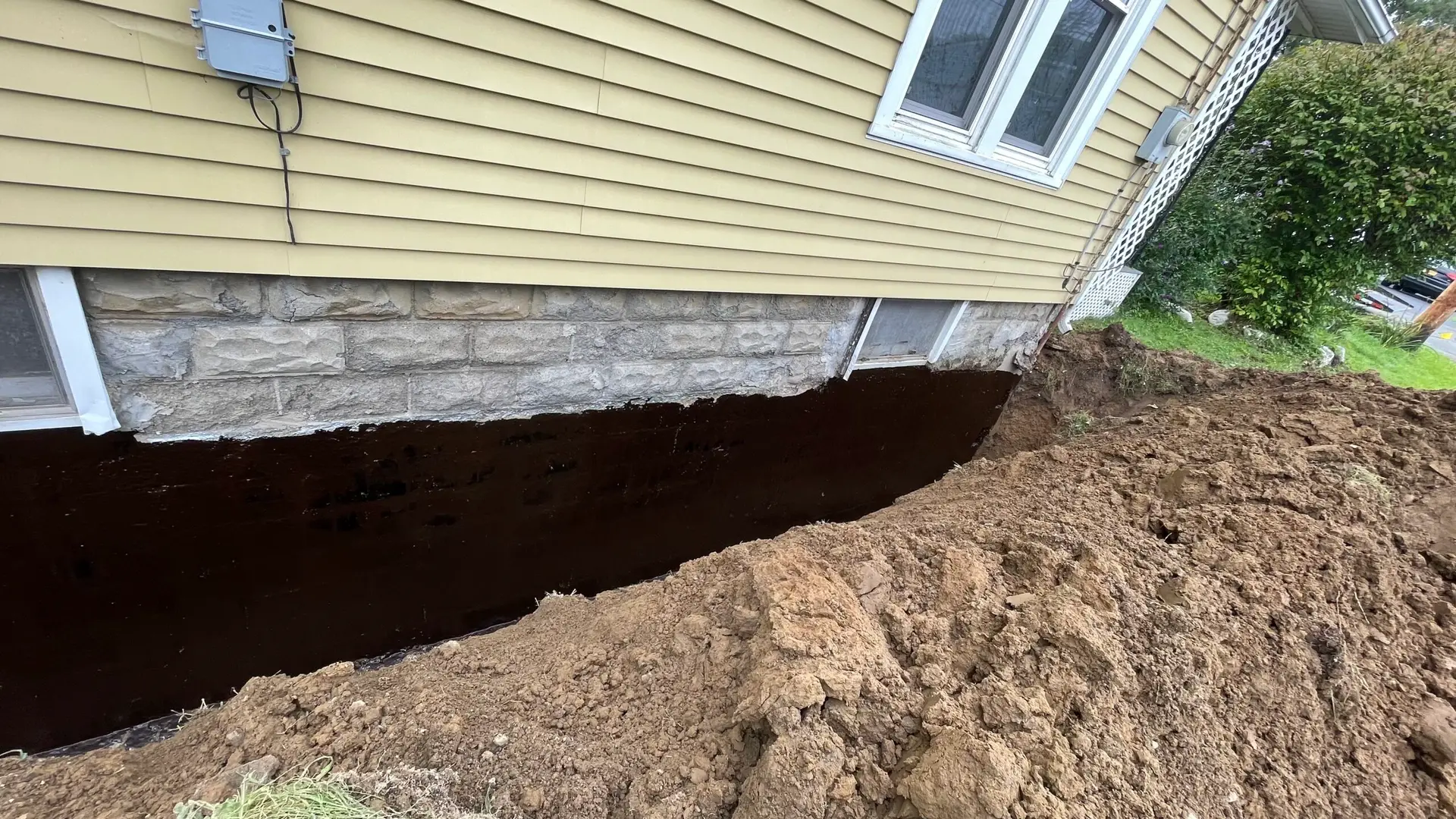Basement waterproofing completed by experts of Top Course Masonry